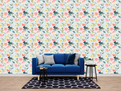 ASA PRINT SOLUTION Floral & Botanical Multicolor Wallpaper(228 cm x 40 cm)