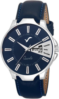 Wrightrack Exclusive Day Date Series Quartz Movement Stylish Blue Dial Wrist Watch for Boys Analog Watch  - For Men