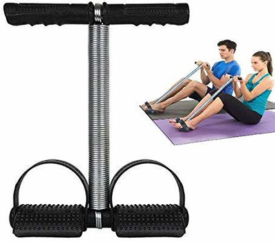 Best-Quality-Hub Single Spring Ab Tummy Trimmer Body Toner with Sweat Belt Combo Weight Loss Ab Exerciser(Black)
