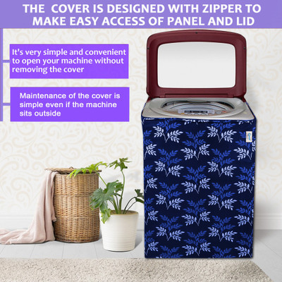 Groki Top Loading Washing Machine  Cover(Width: 58 cm, Blue)