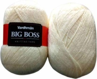 JEFFY Vardhman Original Wool Big Boss Off White Shade Wool Crochet Hook Yarn (400 g)