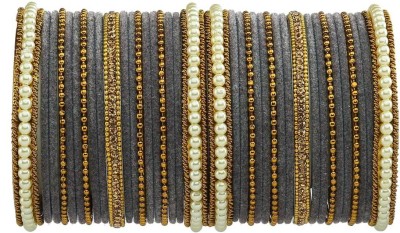 Rijoli Metal Pearl Bangle Set(Pack of 38)