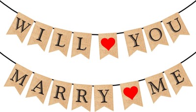 ZYOZI WILL YOU MARRY ME Banner for Wedding Marriage Proposal Engagement Party Supplies Banner(5 ft, Pack of 1)