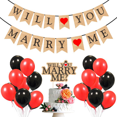 ZYOZI 27 Will You Marry me Banner for Marriage Proposal, Wedding Proposal Decorations(Set of 27)