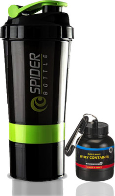 kidducollection 500 ml Plastic Shaker(Pack of 2, Green)