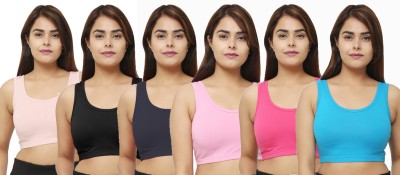 Mukbari Women Sports Non Padded Bra(Multicolor)