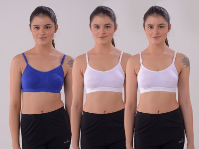 ARSHEEN ADORE SPORTS BRA- 112 Women Everyday Non Padded Bra(White, Blue)