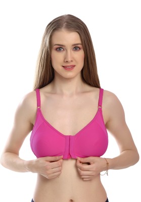 Body Liv Front Open Bra For Women Front Closure Bra Women Full Coverage Non Padded Bra(Pink)