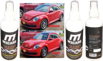 M3CARE Liquid Car Polish for Leather, Exterior, Headlight, Dashboard, Chrome Accent, Bumper, Metal Parts, Windscreen(600 ml, Pack of 3)