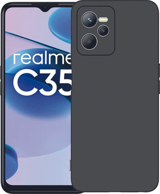 LILLIPUT Back Cover for Realme C35(Black, Silicon, Pack of: 1)