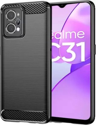 VISHZONE Back Cover for Realme C31(Black, Grip Case, Silicon, Pack of: 1)