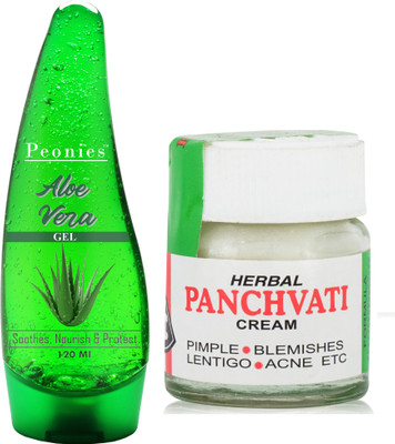 Peonies Alovera Gel 120ml & Panchvati Acne Cream 10g(2 Items in the set)