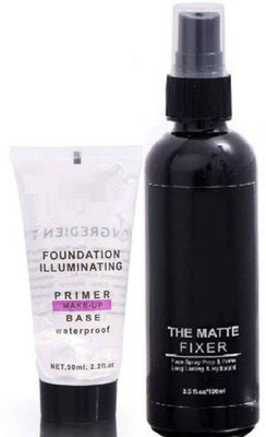 YAWI COMBO OF ILLUMINATING WATERPROOF PRIMER WITH MATTE MAKEUP FIXER(2 Items in the set)
