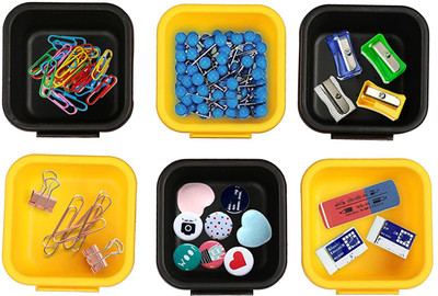 Cutting EDGE Empty Cutlery Box Drawer Case(Black, Yellow  Holds 6 Pieces)