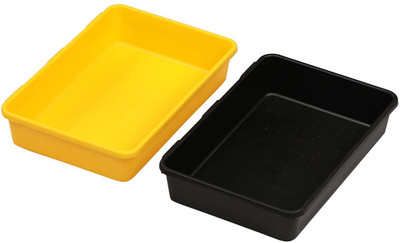 Cutting EDGE Empty Cutlery Box Drawer Case(Black, Yellow  Holds 2 Pieces)