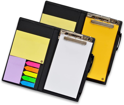 Flipkart SmartBuy Notepad Memo Holder Desk Organizer with sticky Notes Gift Set with Pen Pocket-size Memo Pad UN RULED 50 Pages(White, MANGO, Pack of 2)