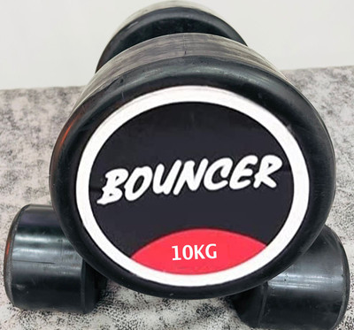 HACKERX 10Kg X 2 Pcs Exclusive Quality Bouncer Rubber Dumbbell, Bouncer Dumbbell Fixed Weight Dumbbell(20 kg)