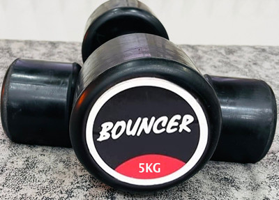 HACKERX 5Kg X 2 Pcs Exclusive Quality Bouncer Rubber Dumbbell, Bouncer Dumbbell Fixed Weight Dumbbell(10 kg)