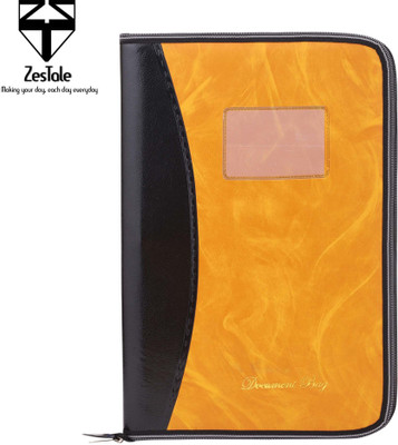 ZesTale PU Leather File Folder/Document Holder(20 Leaves)(Set Of 1, Brown)