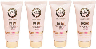 A.D.S BB Foundation Cream SPF-20 Glow Foundation (Pack of 4) Foundation(NAtural Beige, 60 ml)