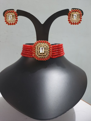 PZOZ Alloy Copper Red Jewellery Set(Pack of 1)