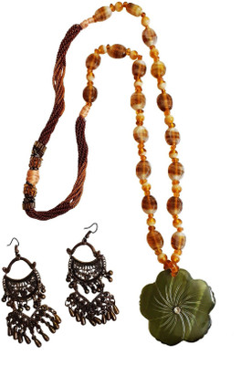SAPT Dori Brown, Green Jewellery Set(Pack of 1)