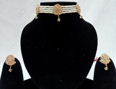 vks trading Brass Gold Jewellery Set(Pack of 1)