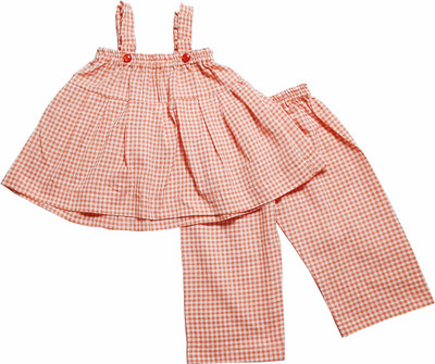harshvardhanmart Baby Girls Casual Top Pant(Peach)