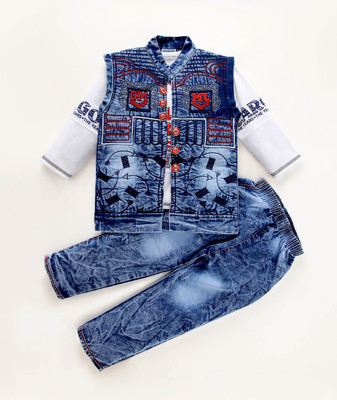 JILANI TRADERS Boys Casual T-shirt Jeans(Blue)