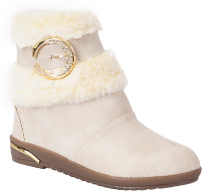 LNG Lifestyle Girls Zip Casual Boots(Beige)