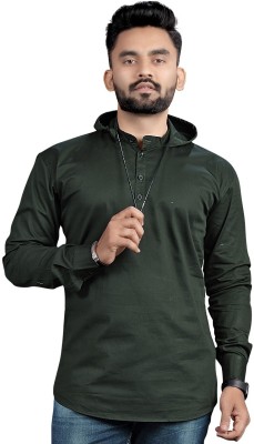 KESHAV Men Solid Straight Kurta(Dark Green)