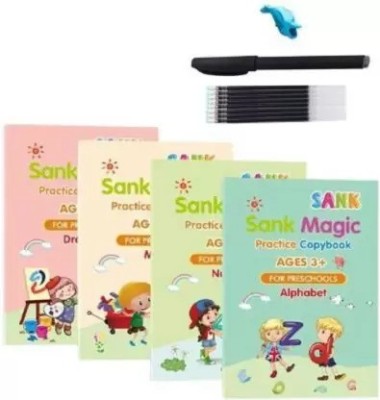 NORWICH ENTERPRISE Magic Practice Copybook, Reusable Magic Practice Copy Book for Kids with Pens(Multicolor)