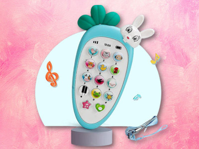 Tenmar Carrot/Radish Style Baby Cell Phone Toy With Light & Various Music Sounds12(Multicolor)