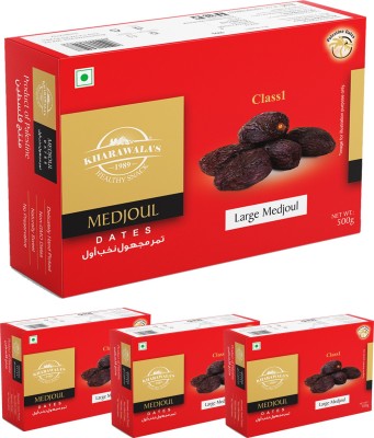 KHARAWALA'S Large Medjoul Dates - Pack of 4 (500grams each) Dates(4 x 500 g)