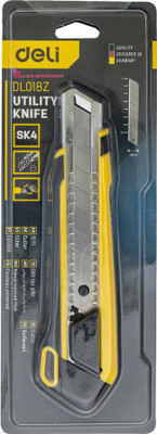 MALFAH ENTERPRISES Multi-functional Yellow Deli Heavy Hand Tool DL018Z Paper Cutter 18mm Plastic Grip Hand-held Paper Cutter(Set Of 1, Yellow)