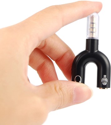 TECHGEAR Black 3.5mm Audio Jack to Headphone Microphone Splitter Converter Adaptor Phone Converter(Audio Jack)