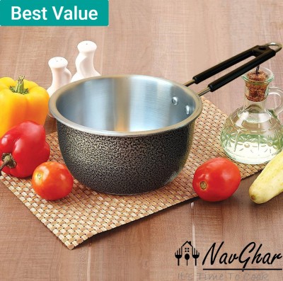 Navghar heavy quality aluminium tea Pan/Induction Sauce pan/Tea pan/milk pan / multy purpose pan etc. Sauce Pan 15 cm diameter 1.5 L capacity(Aluminium, Induction Bottom)