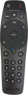 Akshita Compitable For SD/HD/HD+/4K DTH Set Top Box Remote Control With VOICE ( Chake Image With Old Remote ) TATA SKY Remote Controller(Black)
