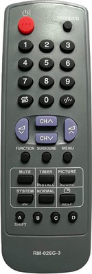 Nij RM-026G-3 Compatible For CRT TV Universal Remote Control SHARP Remote Controller(Black)