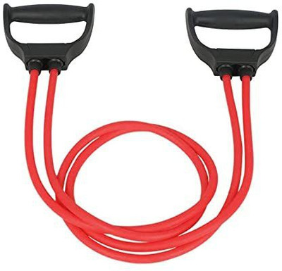 Best-Quality-Hub Double Toning Resistance Tube Heavy Quality Rope Elastic Rubber Exercise Band Resistance Tube(Red)