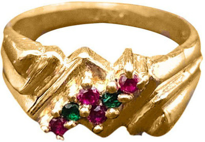 jr fashion Panchaloha (Impon) Men's Fancy Stone Bronze Ruby Ring