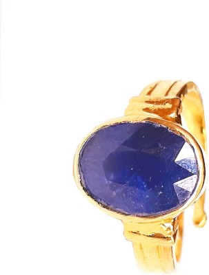 rs gemsexport RS GEMSEXPORT BLUE SAPPHIRE RING WITH CERTIFIED 5.10 RATTI NEELAM RING. Brass Sapphire Gold Plated Ring