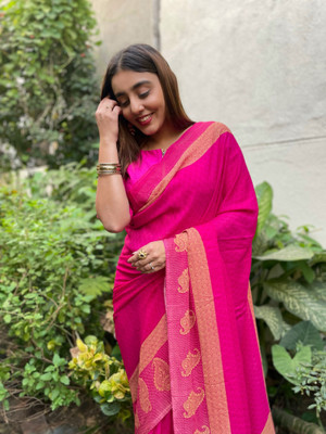 Anand Sarees Printed, Paisley Bollywood Georgette Saree(Purple)