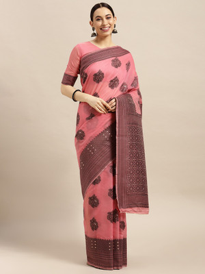 Ratnavati Woven Banarasi Silk Blend Saree(Pink)