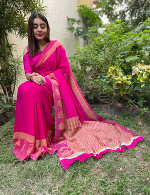 Anand Sarees Printed Bollywood Georgette Saree(Purple)