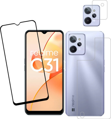 Vatsin Front and Back Tempered Glass for Realme C31(Pack of 3)