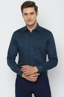 LOUIS PHILIPPE Men Printed Formal Dark Blue Shirt