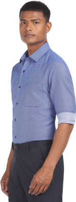 ARROW Men Self Design Formal Blue Shirt