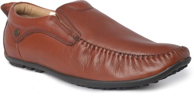 BUCKAROO NEW NEWTON Genuine Leather Slip On Sneakers For Men(Tan)
