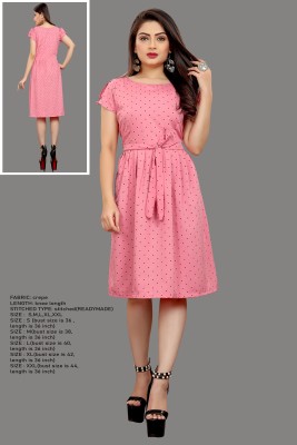 Hiral Creation Women Fit and Flare Pink Dress